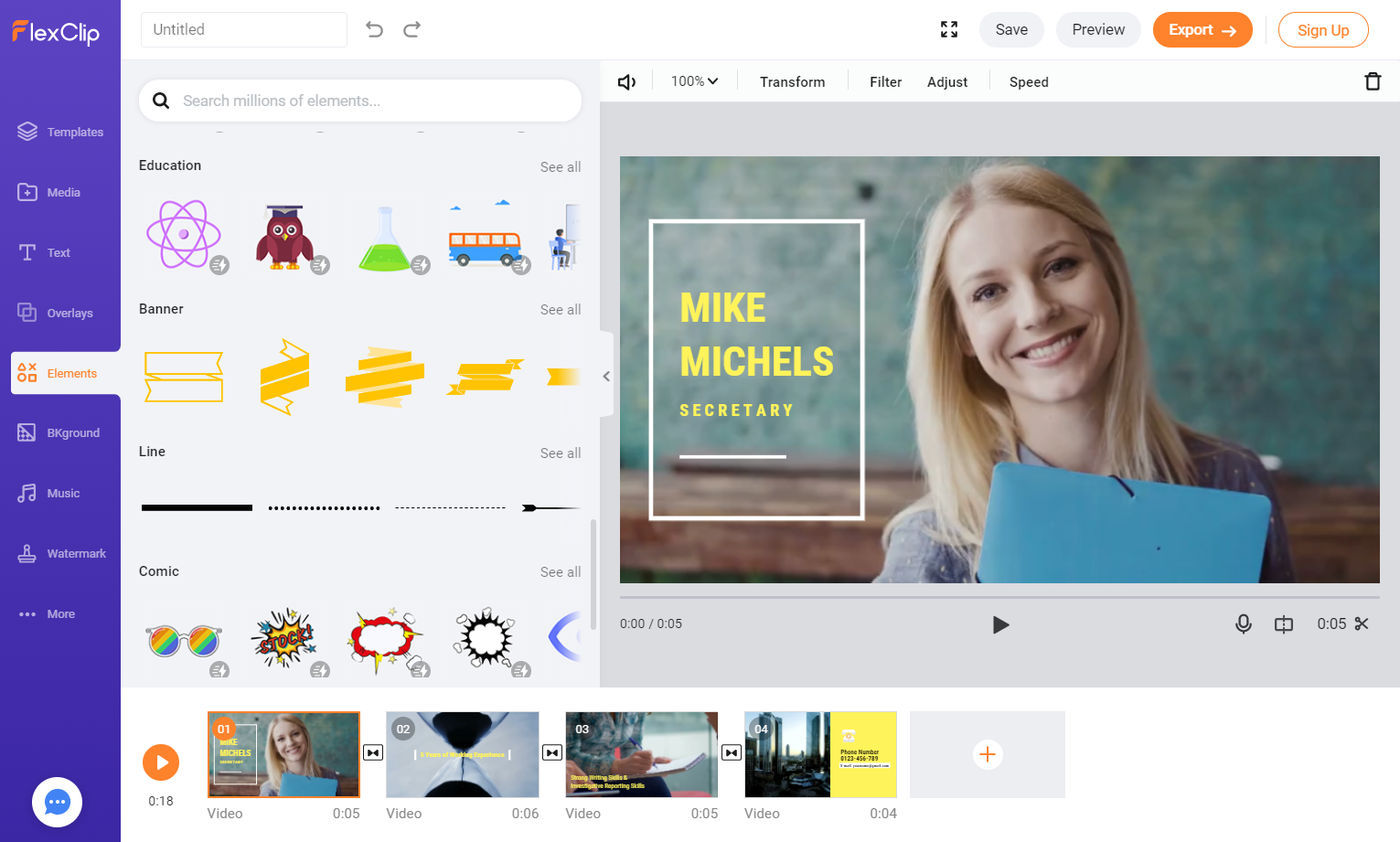FlexClip online video editor